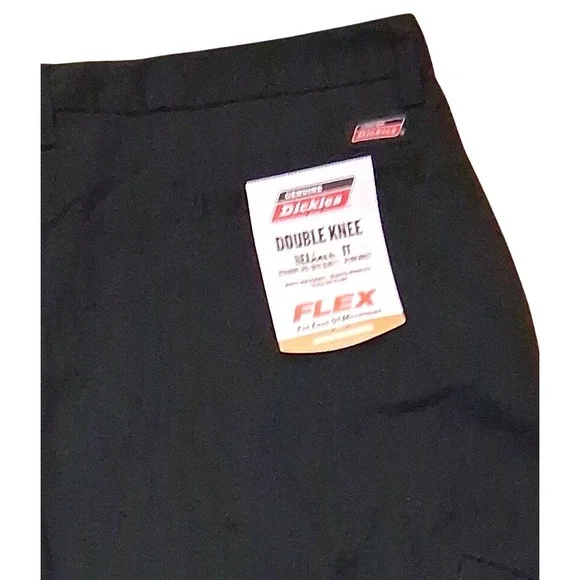 Dickies Mens Black Double Knee Flex Work Pants Size 44x30 Relaxed Fit New - Picture 5 of 8